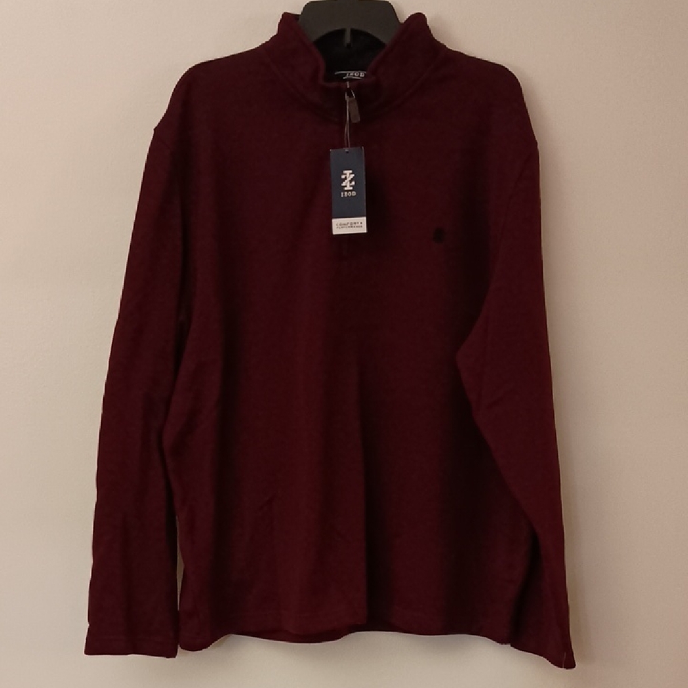 Izod Men's Dark Red 1/4 Zip Up Sweater